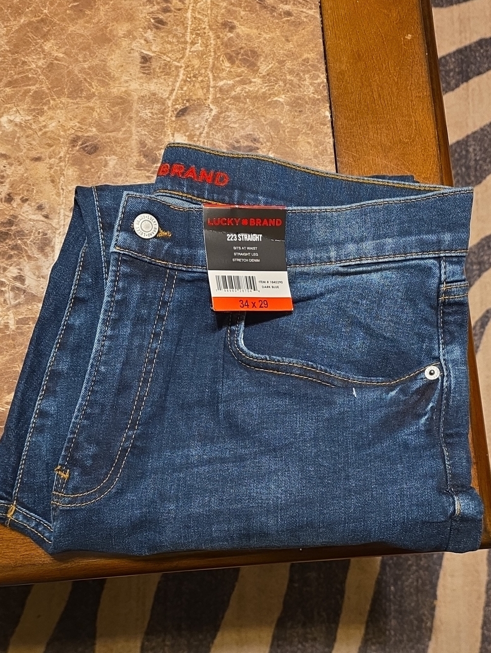Lucky Brand Men’s Straight Jeans in Dark Blue Wash